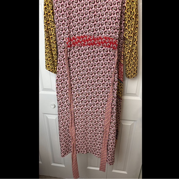 CAbi Poet Jacket #5664 Pockets a belt Tie boho Mixed Media Patchwork Robe Floral - Picture 10 of 16